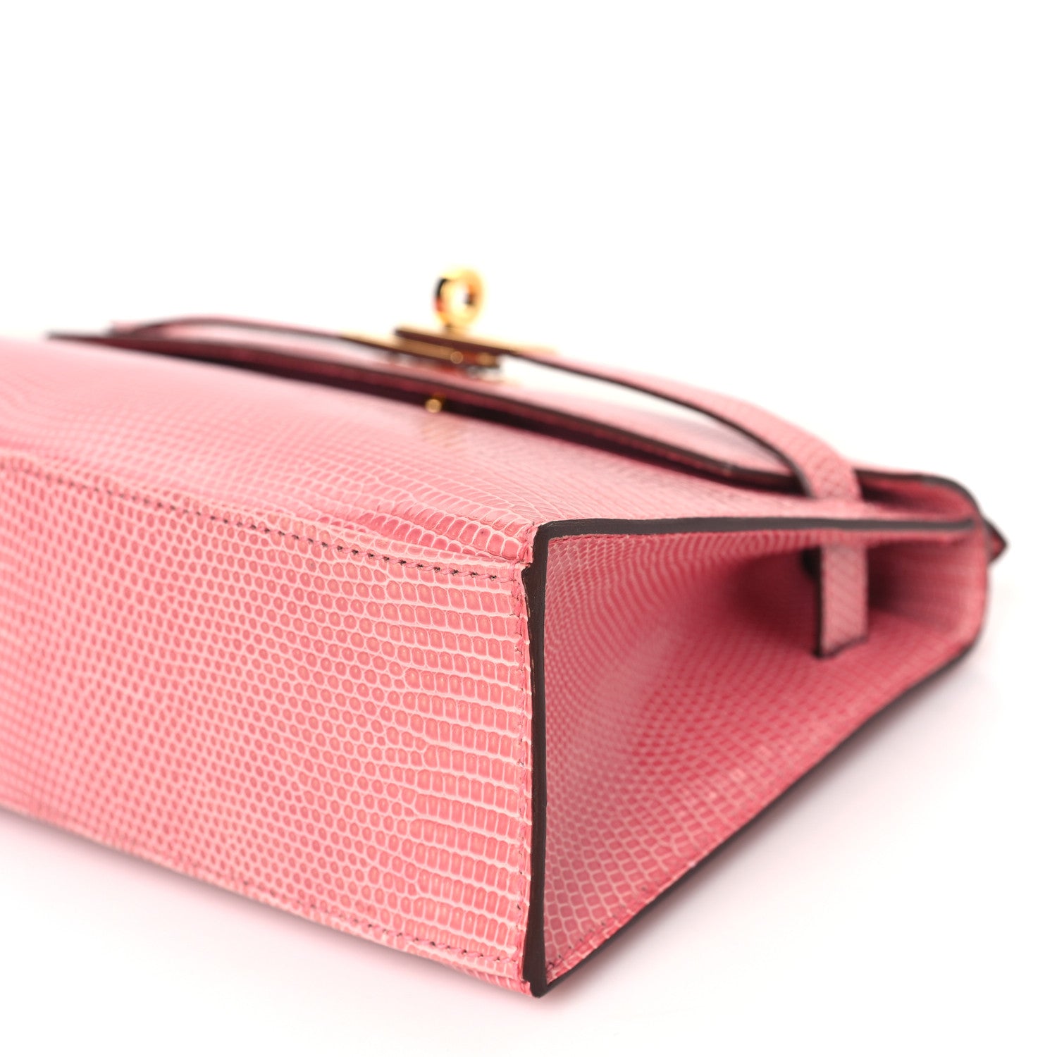 Hermes Lizard Kelly Pochette Clutch 5P Pink 10 of 11