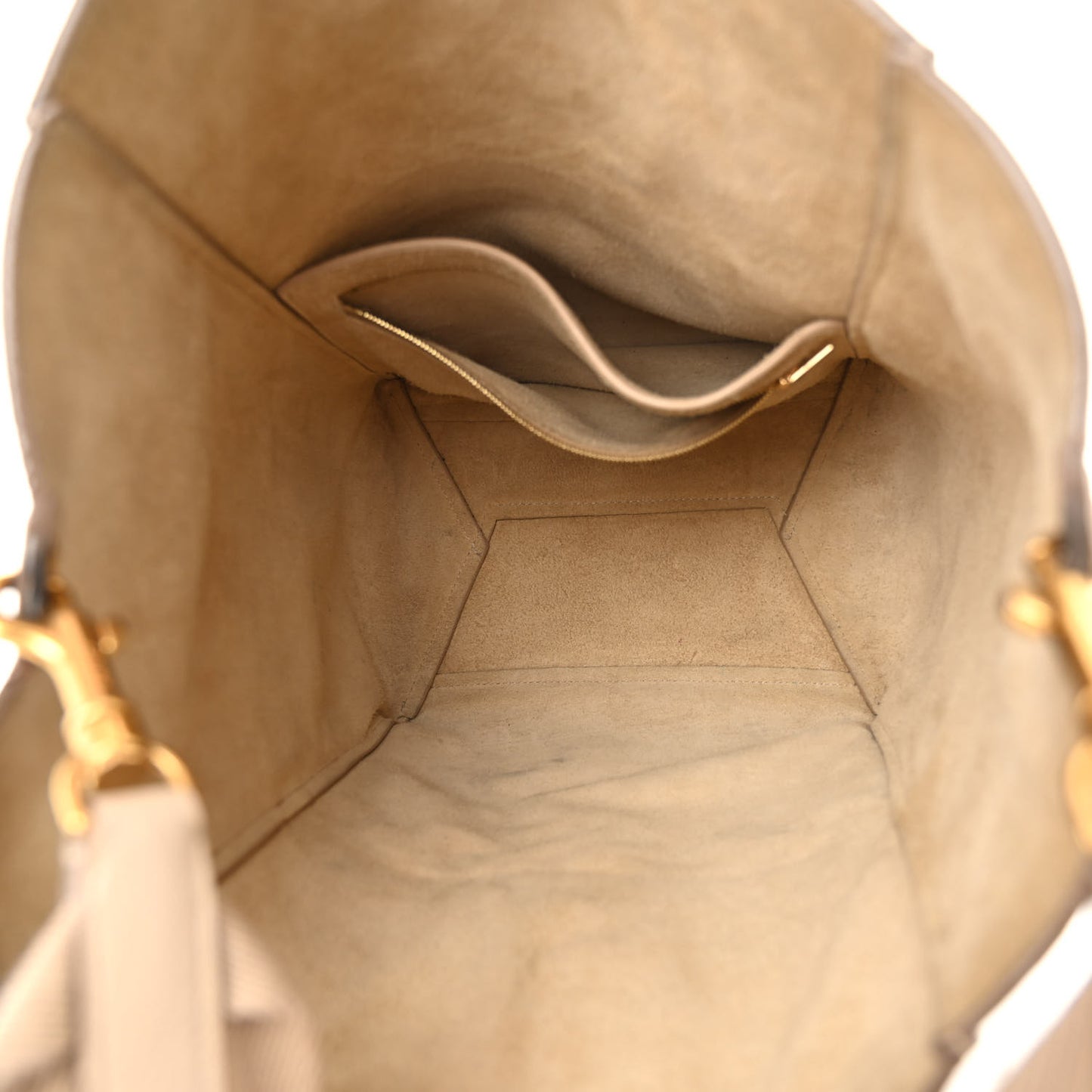 Soft Grained Calfskin Sangle Bucket Bag Dune
