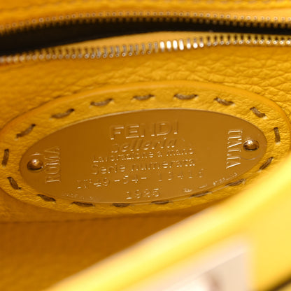 Fendi Cuoio Romano Selleria Mini Peekaboo Iconic Satchel Limone 6 of 9