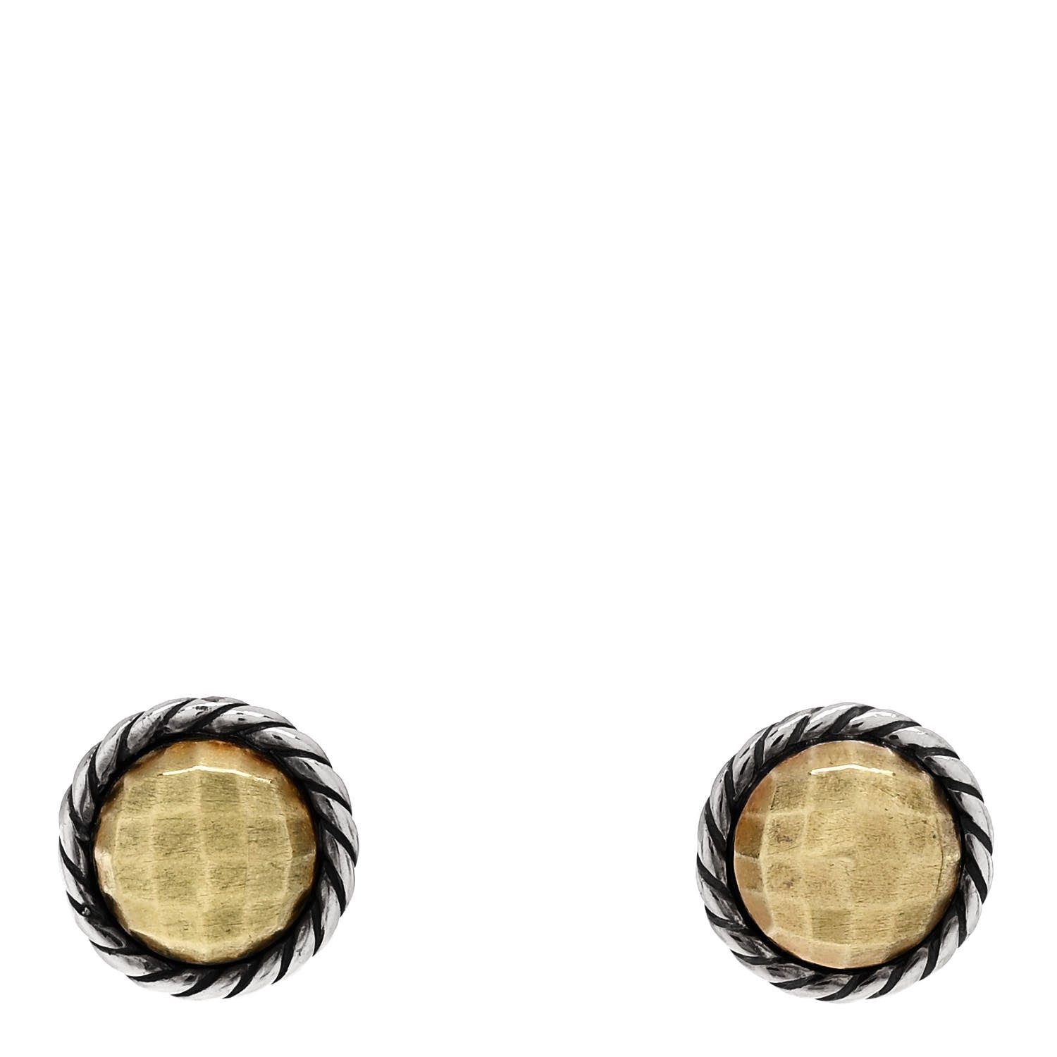 David Yurman Sterling Silver 18K Yellow Gold Petite Chatelaine Earrings 1 of 4