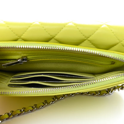 Chanel Lambskin Quilted Flap Phone Holder With Chain Yellow 5 of 10