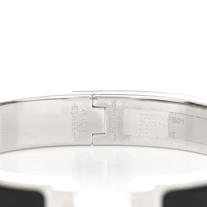 Hermes Matte Enamel Narrow Clic Clac HH Bracelet GM Black 3 of 4