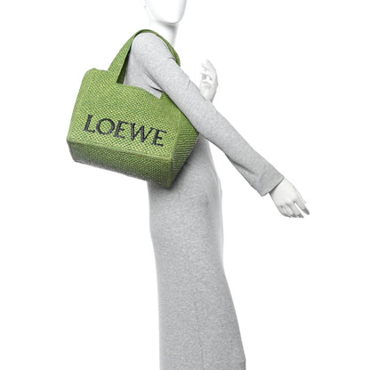 Loewe X PAULA'S IBIZA Raffia Font Tote Green 2 of 9