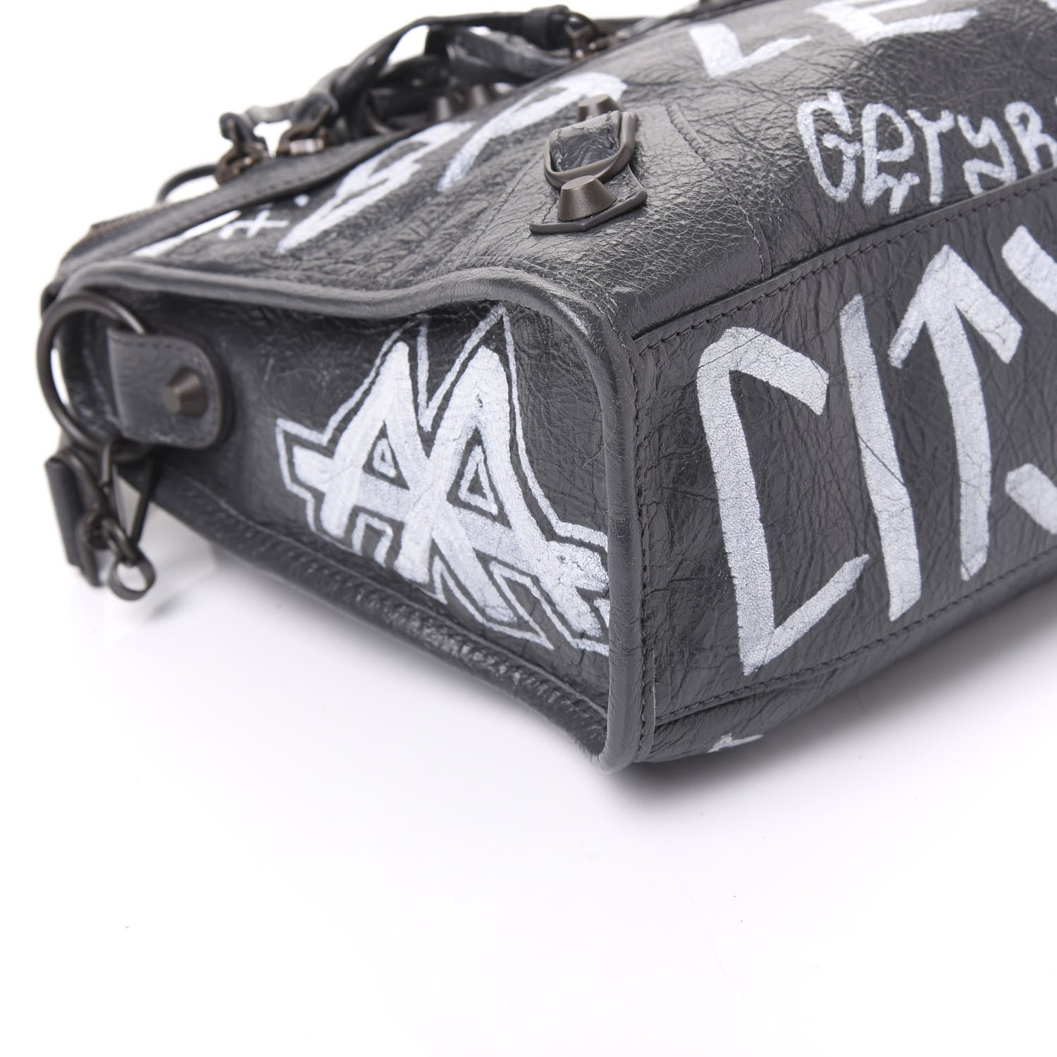 Balenciaga Agneau Arena Graffiti All Over Classic Hardware S City Gris Fossile White 5 of 8