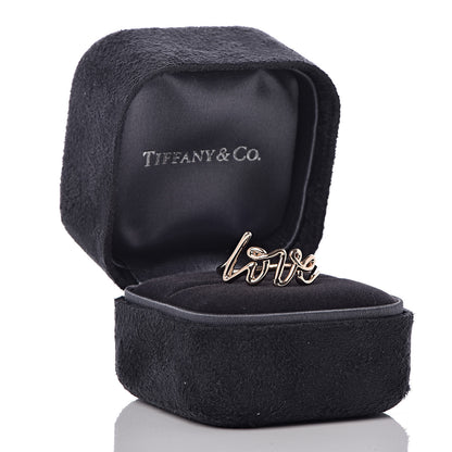 Tiffany 18K Rose Gold Paloma Picasso Graffiti Love Ring 54 7 5 of 5