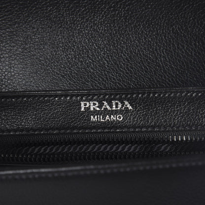 Prada Glace Calfskin Studded Crossbody White Black 7 of 9
