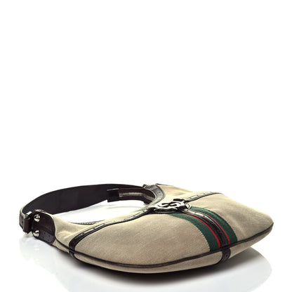 Gucci Canvas Web GG Reins Hobo Brown 4 of 9