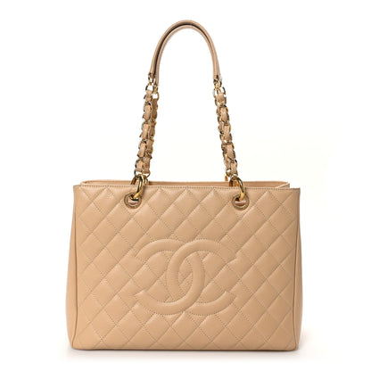 Chanel Caviar Quilted Grand Shopping Tote GST Beige 1 of 11