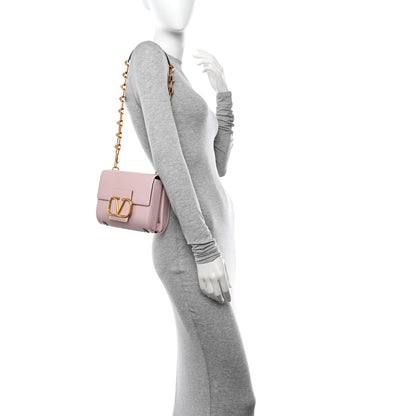Valentino Garavani Textured Calfskin Stud Sign Shoulder Bag Rose Quartz 2 of 12