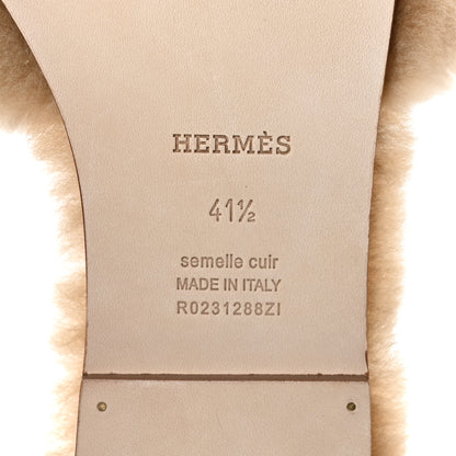 Hermes Woolskin Oran Sandals 41.5 Beige Argile 7 of 8