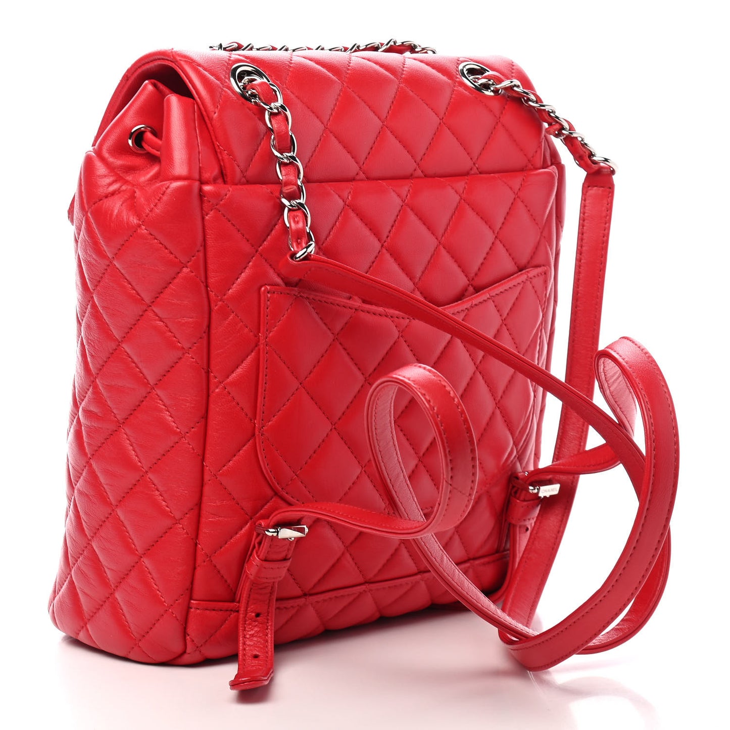 Lambskin Quilted Small Urban Spirit Backpack Red