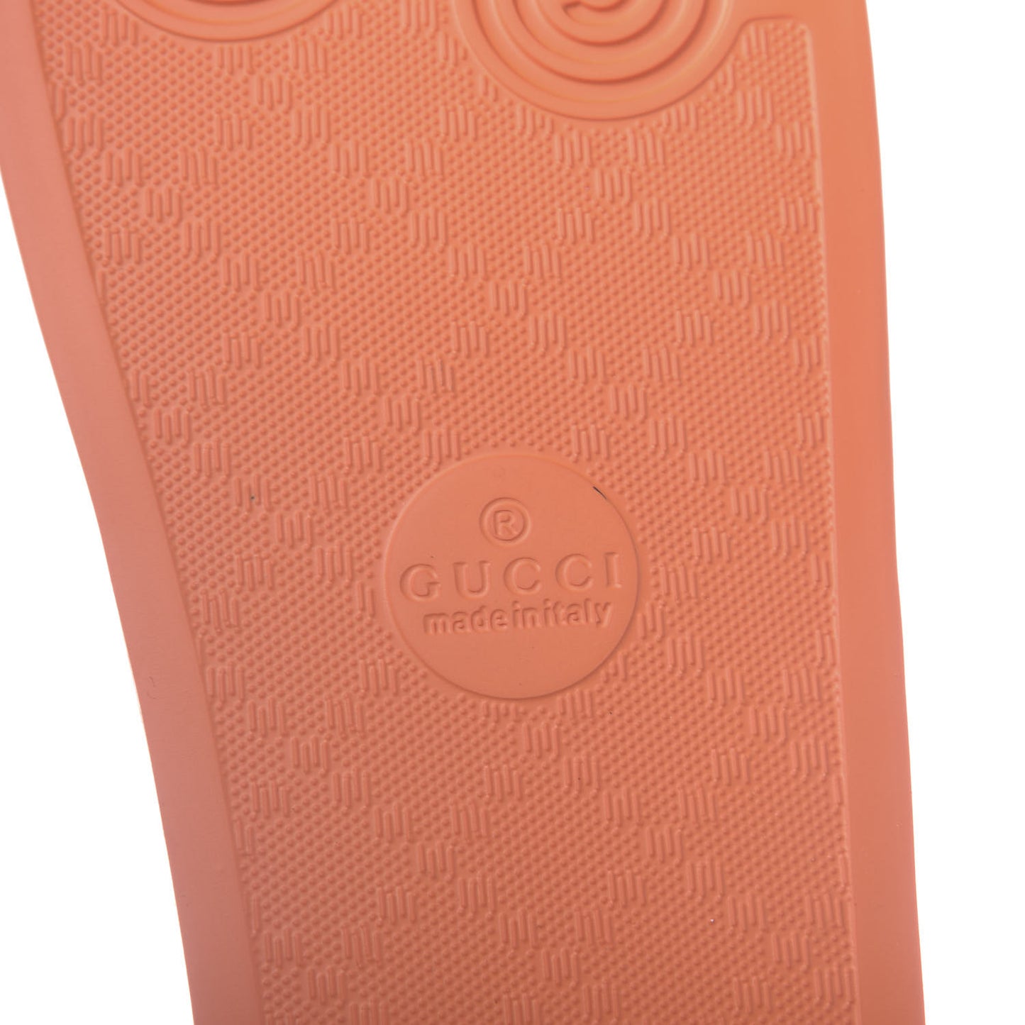 Rubber Monogram Strawberry Print Womens Slide Sandals 35 Orange