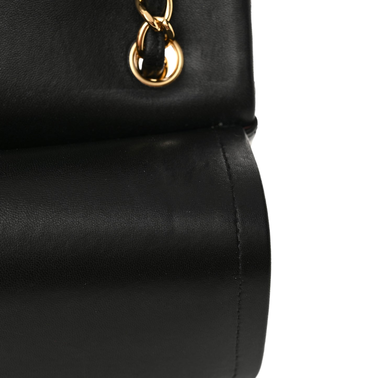 Lambskin Quilted Jumbo Double Flap Black