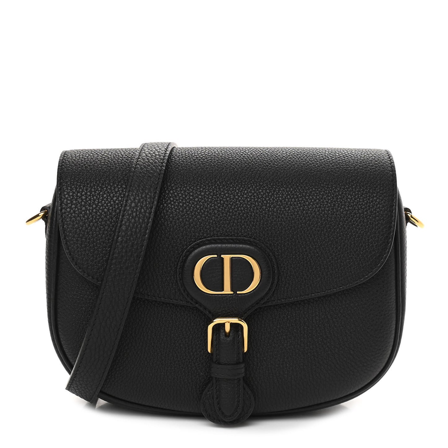 Grained Calfskin Medium Bobby Flap Black