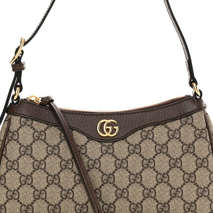Gucci GG Supreme Monogram Textured Dollar Calfskin Small Ophidia Hobo Beige Ebony New Acero 8 of 12