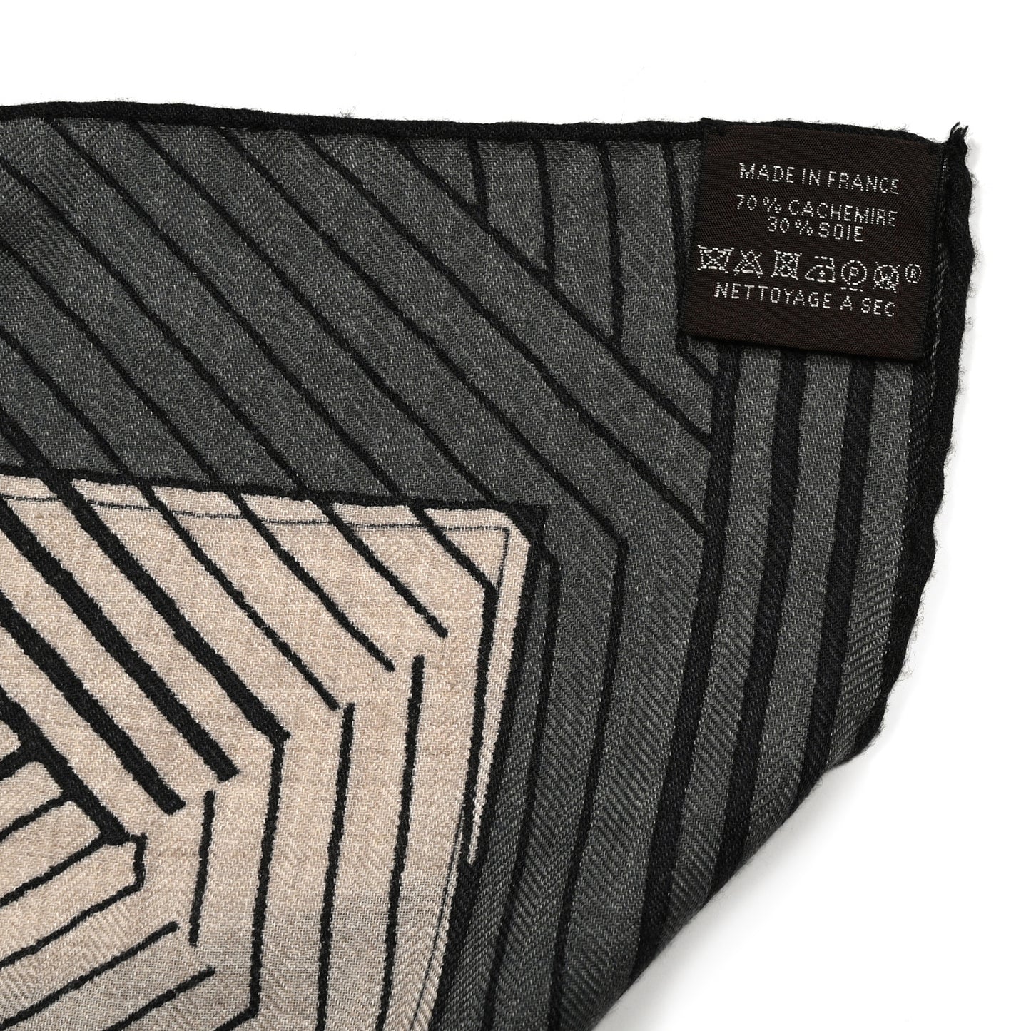 Cashmere Silk Jeu Des Omnibus Remix Shawl 140 Naturel Gris Safran