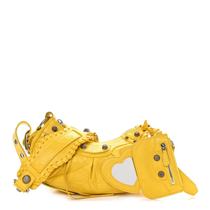Balenciaga Agneau Arena Le Cagole Shoulder Bag XS Yellow 1 of 10