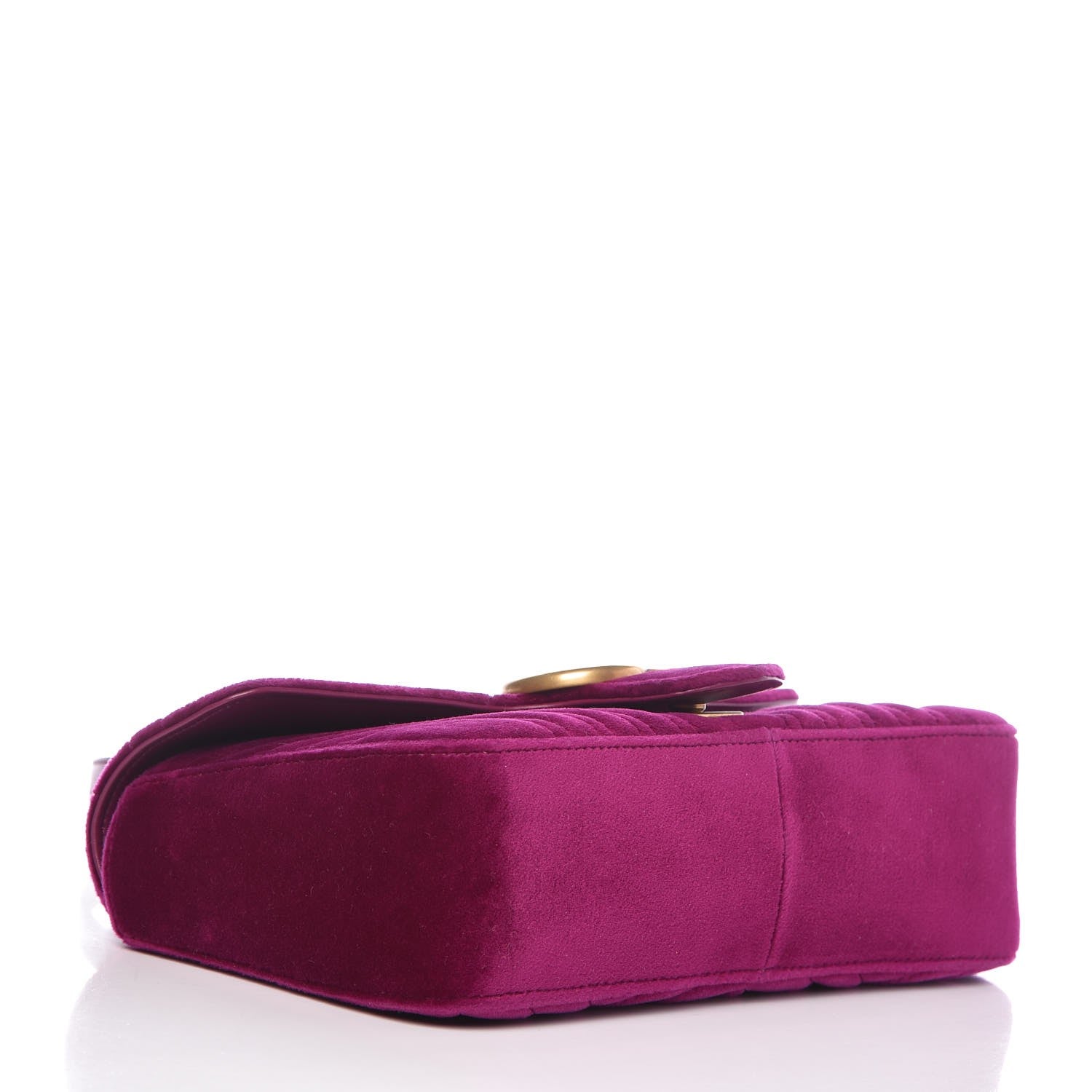 Gucci Velvet Matelasse Small GG Marmont Shoulder Bag Fuchsia Violet Cyclamen 4 of 7