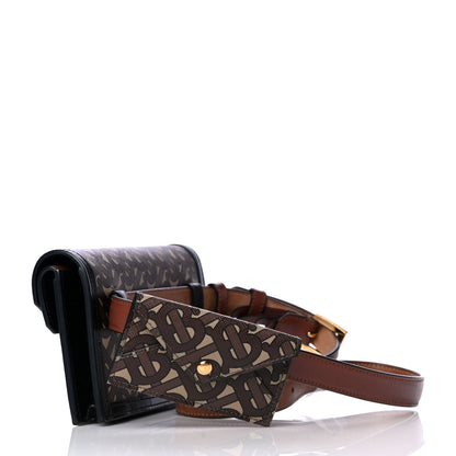 Burberry E-Canvas Monogram TB Envelope Belt Bag Bridle Brown 2 of 12