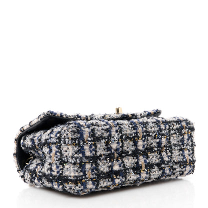 Chanel Glittered Tweed Quilted Mini Rectangular Flap Navy Blue 4 of 11