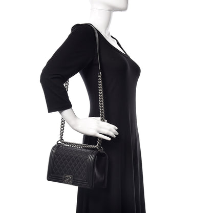 Chanel Lambskin Quilted Medium Boy Flap Black 2 of 12