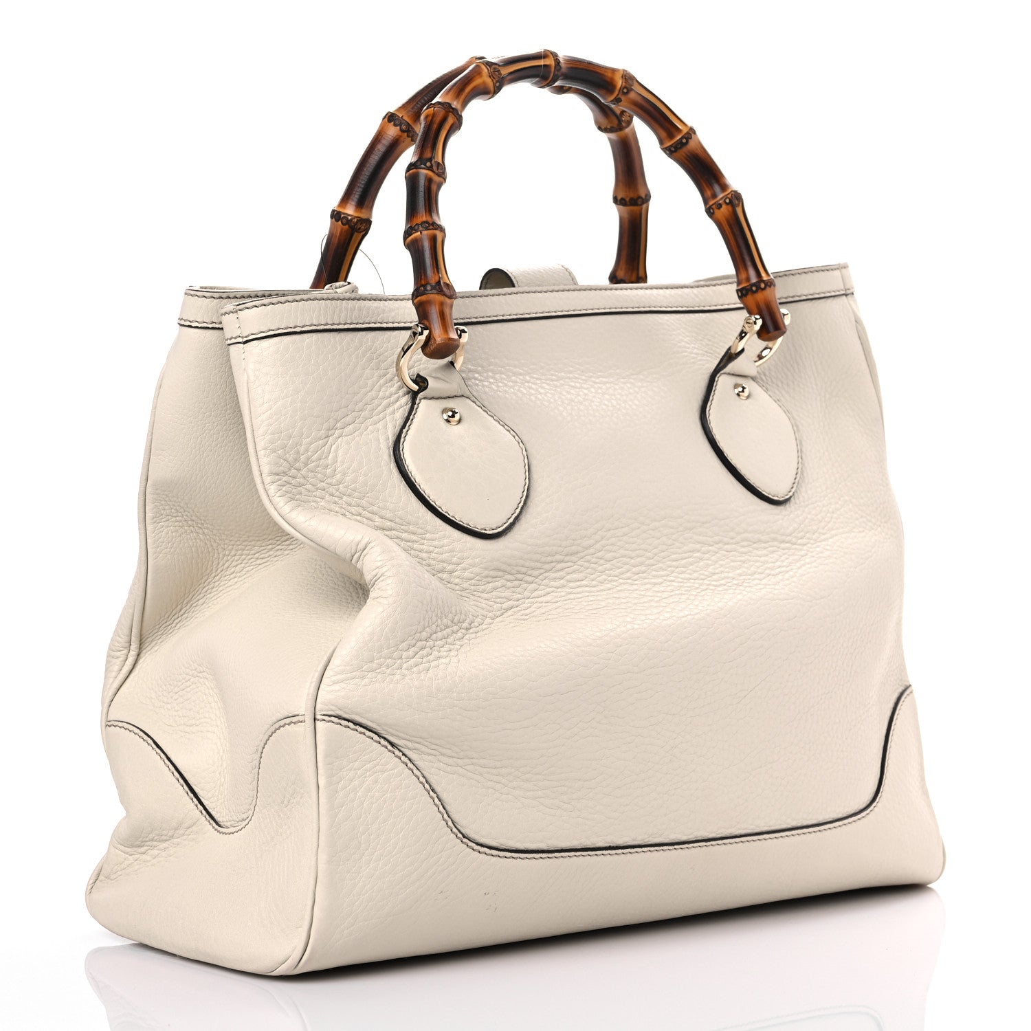 Gucci Grained Calfskin Medium Diana Bamboo Top Handle Tote Ivory 2 of 13