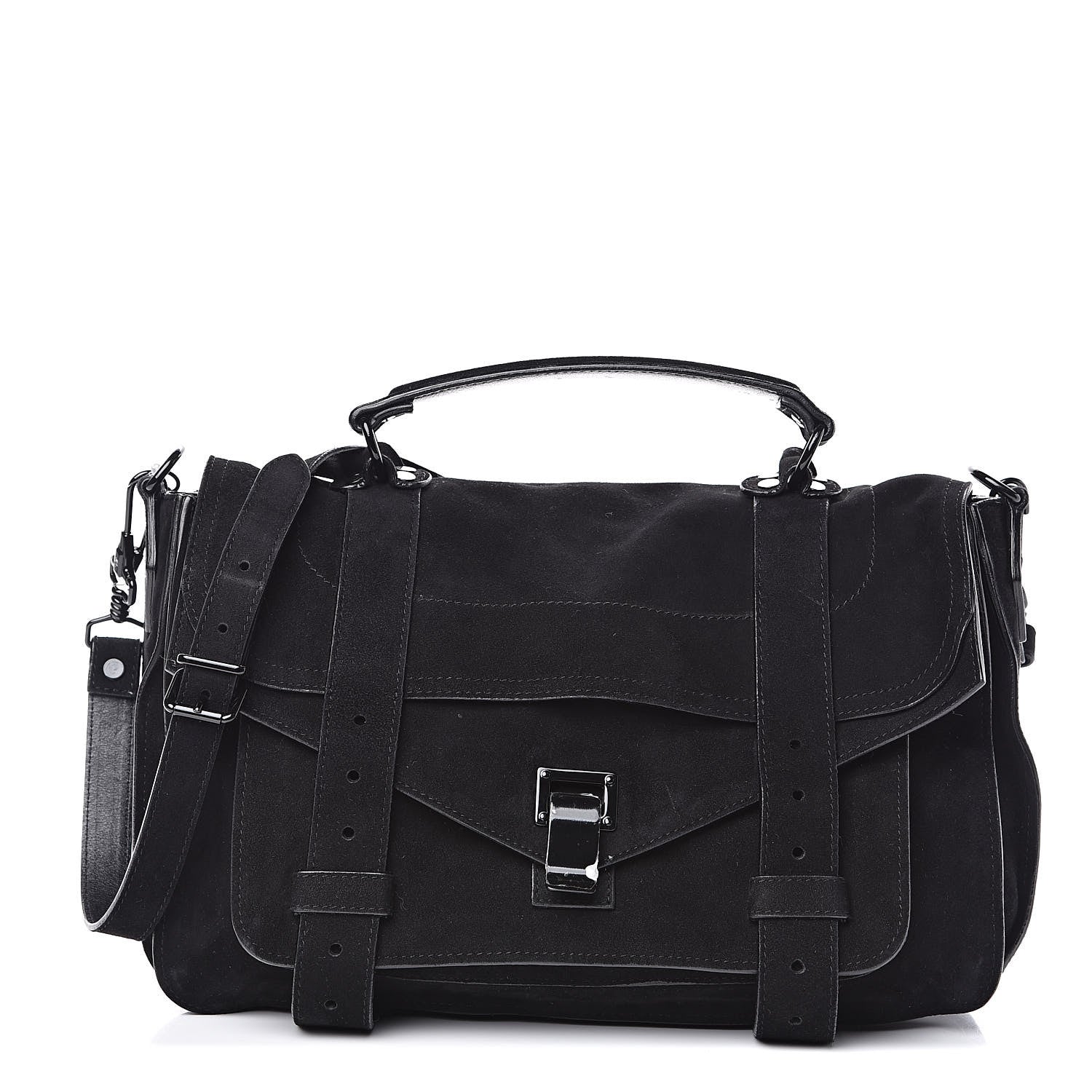 Proenza Schouler Suede Medium PS1 Satchel Black 1 of 11