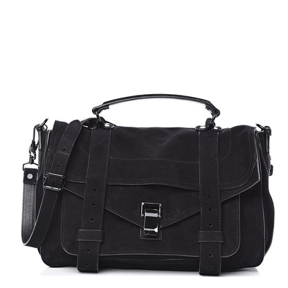Proenza Schouler Suede Medium PS1 Satchel Black 1 of 11