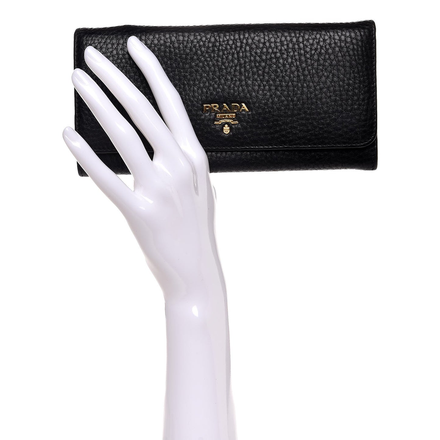 Vitello Daino Continental Flap Wallet Black