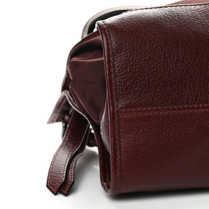 Burberry Nylon Check Tote Burgundy 8 of 11