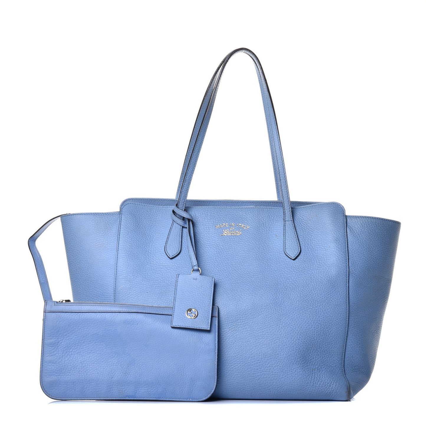 Dollar Calfskin Medium Swing Tote Mineral Blue