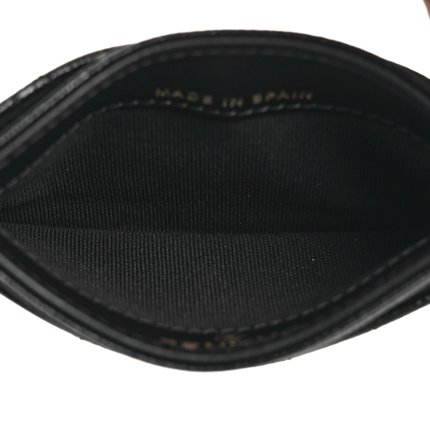 Caviar Quilted Studded CC Card Holder Black