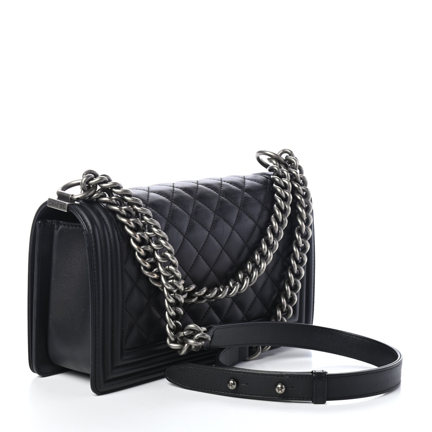 Chanel Lambskin Quilted Medium Boy Flap Black 2 of 4