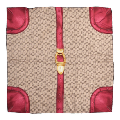 Gucci Silk Monogram Trunk Print Scarf Pink 1 of 2