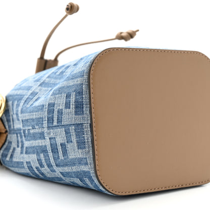 Fendi Denim Vitello King F is Fendi FF Embroidered Mini Mon Tresor Bucket Bag 9 of 11