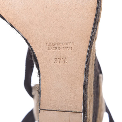 Fendi Vachetta Jute Nastro Espadrille Wedge Sandals 37.5 Rosso Moro 7 of 8