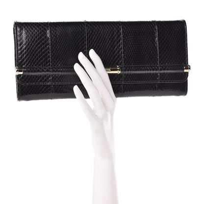 Gucci Snakeskin Broadway Clutch Black 2 of 13