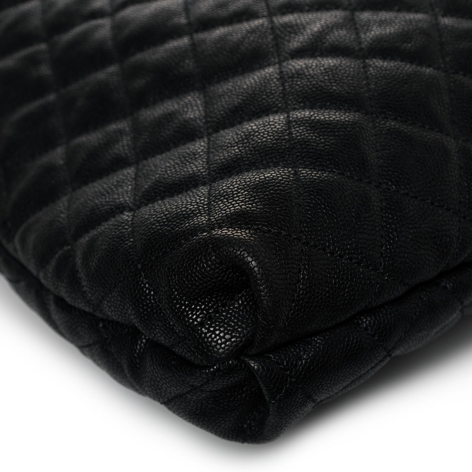 Chanel Distressed Glazed Caviar Quilted Large Elastic Tote Black 9 of 12