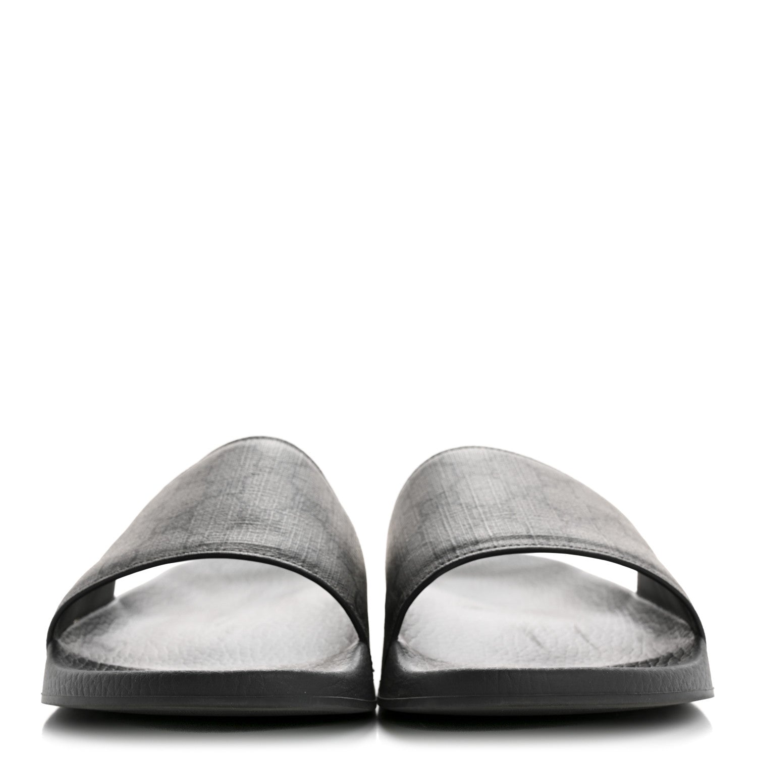 Gucci GG Supreme Monogram Mens Slide Sandals 9 Grey Black 3 of 9