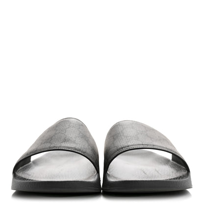 Gucci GG Supreme Monogram Mens Slide Sandals 9 Grey Black 3 of 9