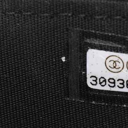 Chanel Raffia Jute Striped Small Vanity Case With Chain Black Beige 7 of 11