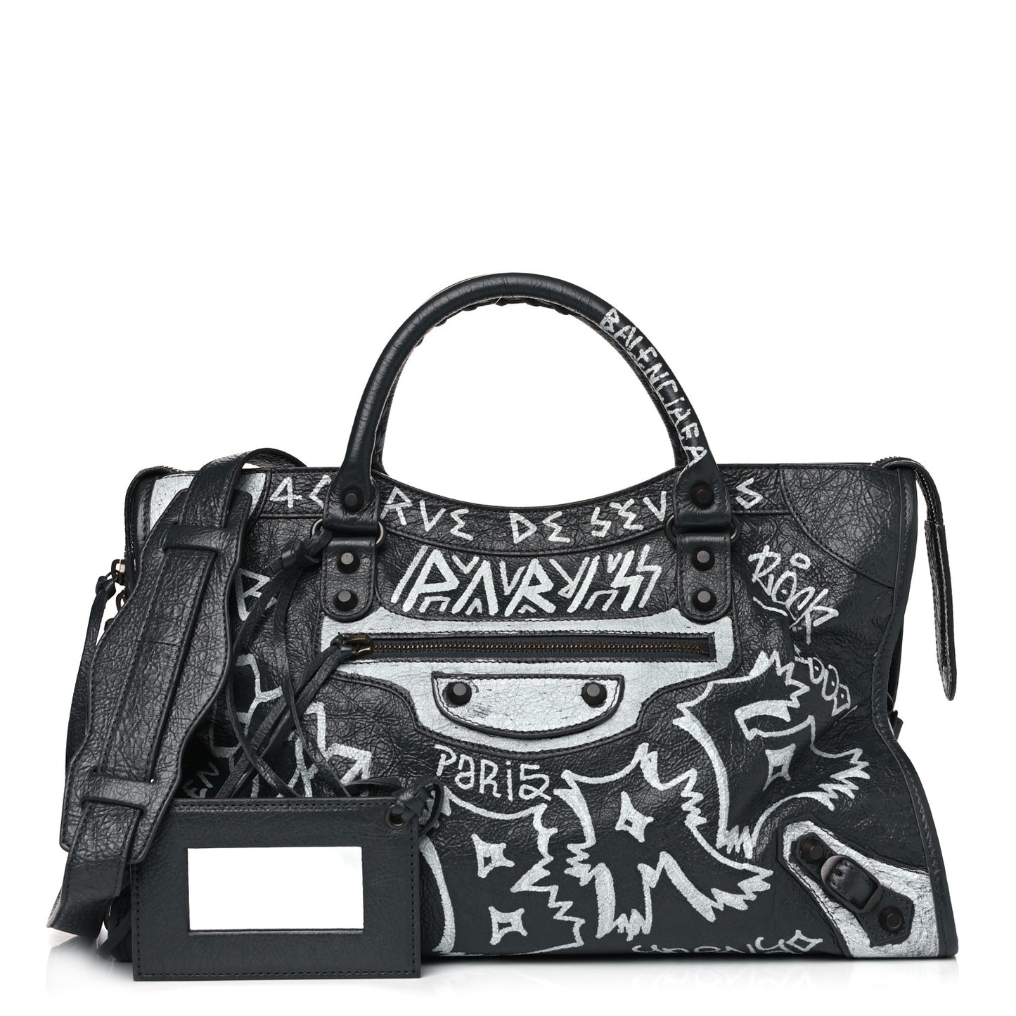 Agneau Arena Graffiti All Over Classic Hardware City Gris Fossile White