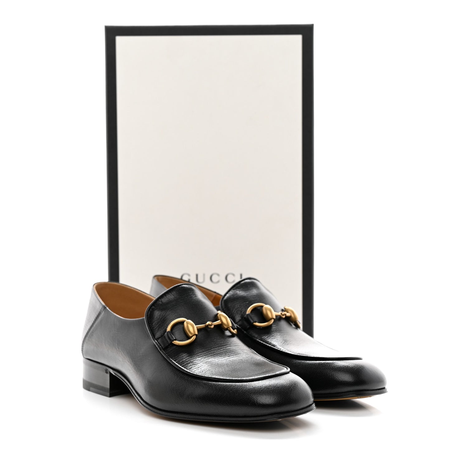 Goatskin Womens Horsebit Mid-Heel Loafers 37 Black