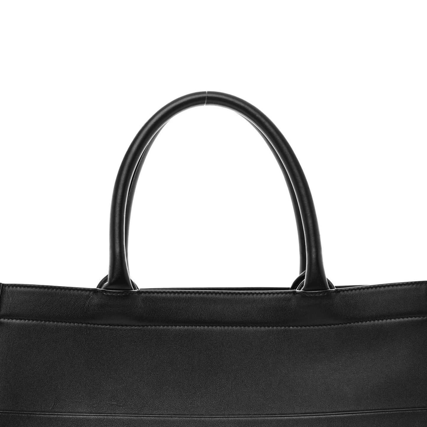 Calfskin Embossed Medium Book Tote Black
