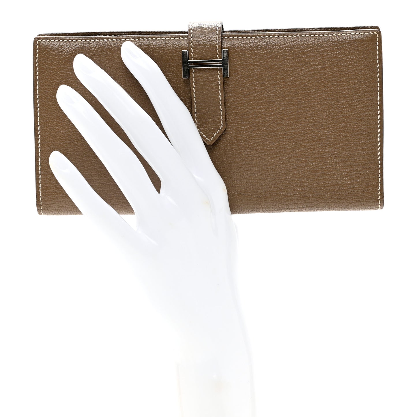 Chevre Mysore Bearn Gusset Wallet Etoupe