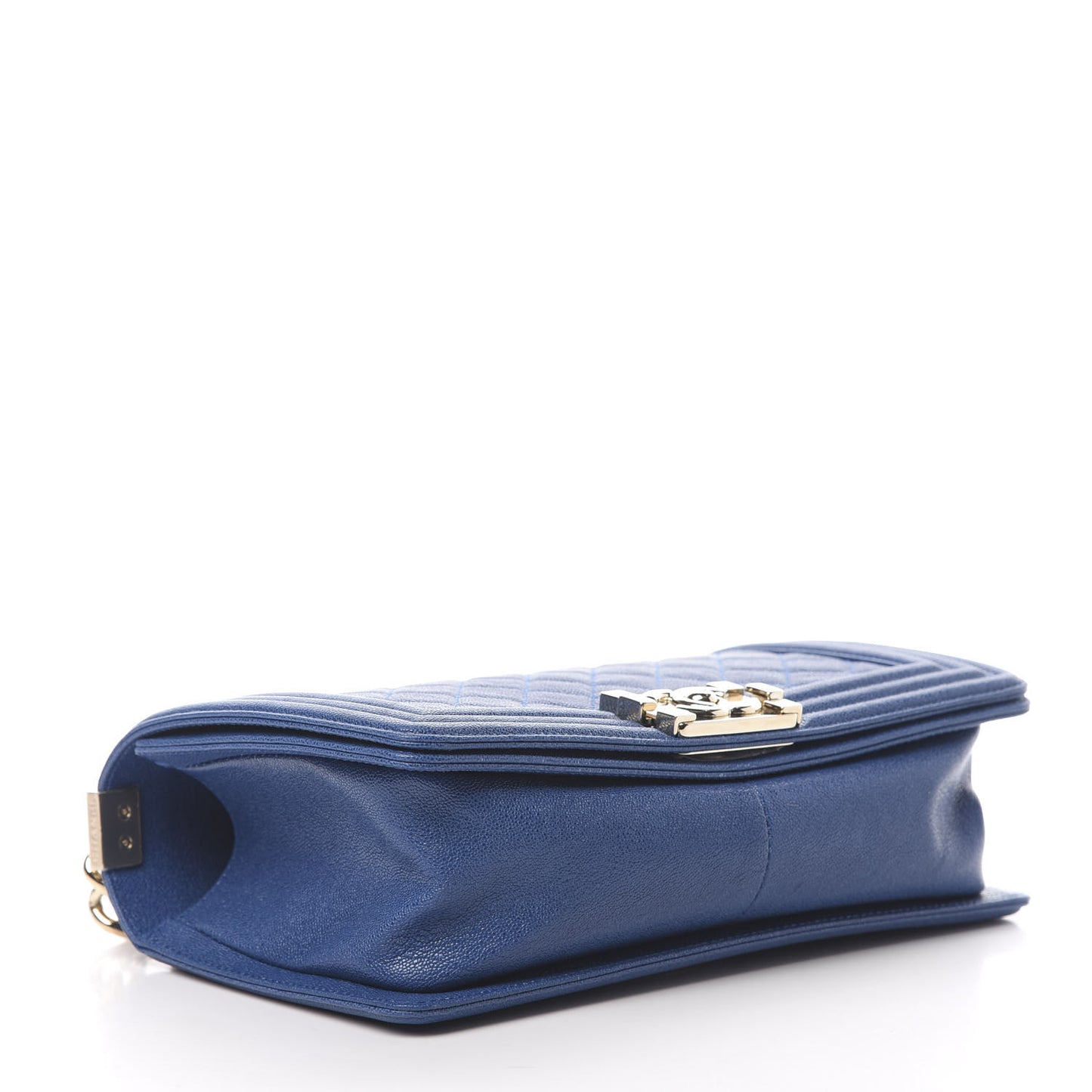 Caviar Quilted Medium Boy Flap Dark Blue