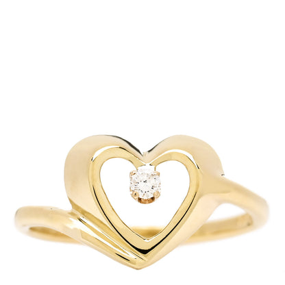 Tiffany 18K Yellow Gold Diamond Open Heart Ring 48 4.5 1 of 4