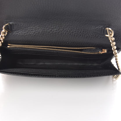 Gucci Dollar Calfskin Interlocking G Chain Wallet Black 5 of 12