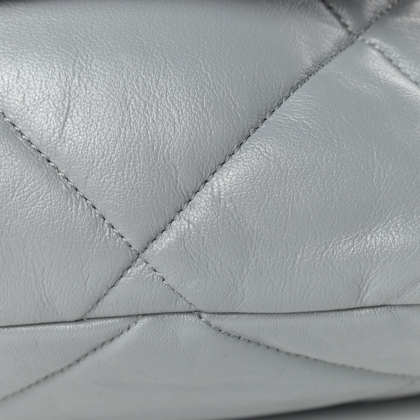 Lambskin Quilted Large Chanel 19 Flap Grey