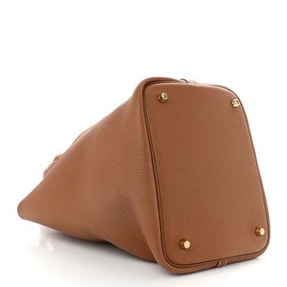 Hermes Taurillon Clemence Picotin Lock 22 MM Gold 4 of 11